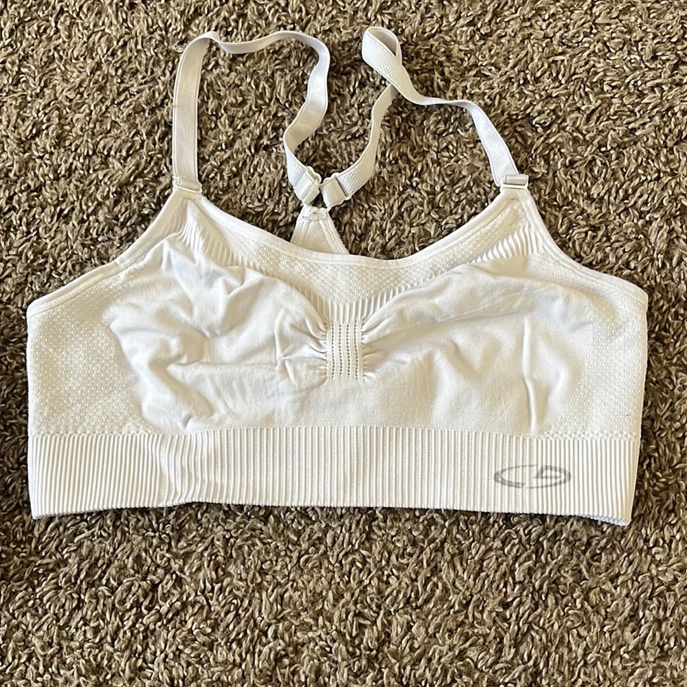 White Razorback Champion Sports Bra